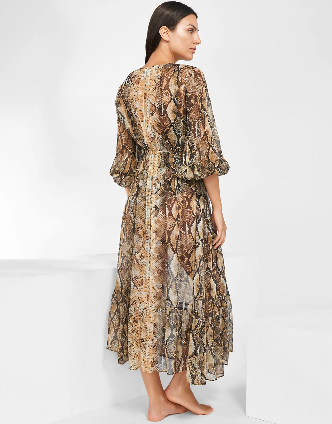 Serpent Long Blouse Dress - Python