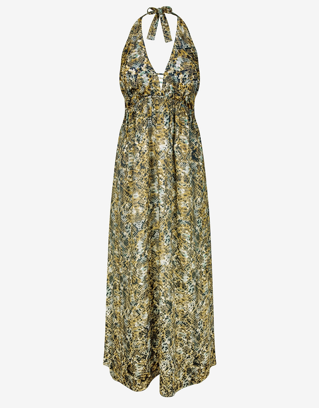 Serpent Maxi Halter Dress - Python
