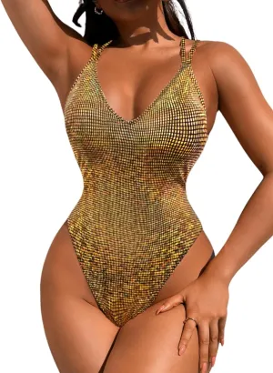 Sexy Swimsuit for Women,Backless Scrunch Butt High Cut Monokini,One Piece Cheeky Bathing Suit Beach Pool Party