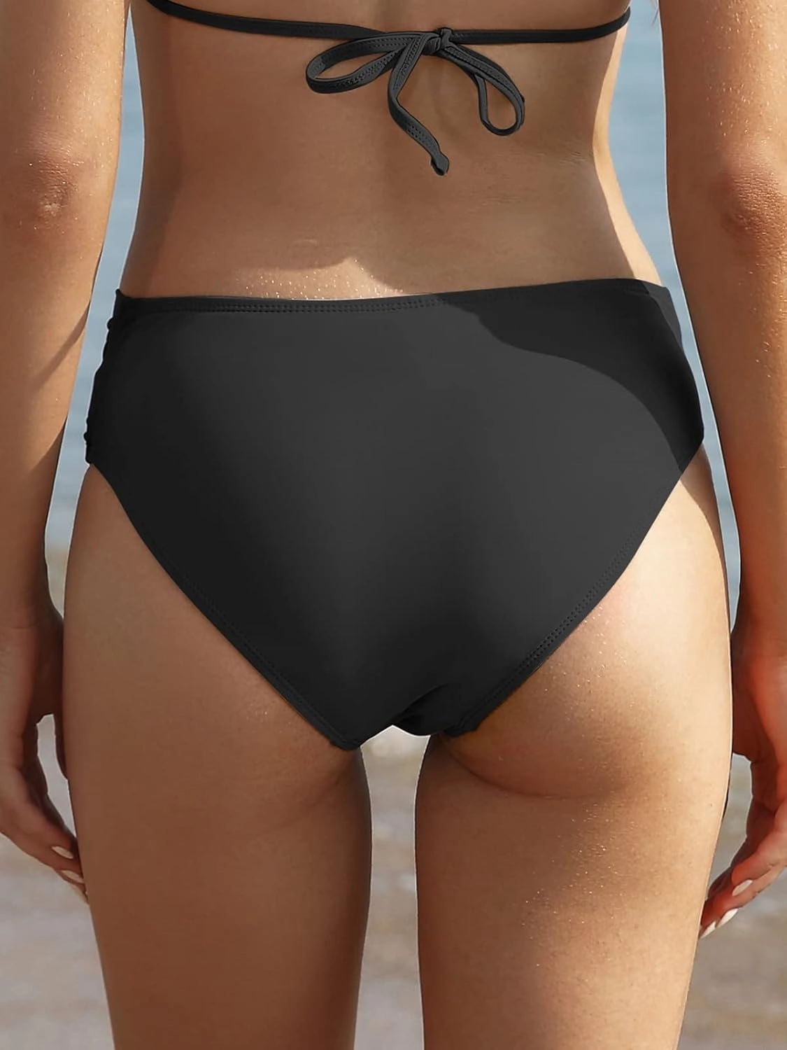 SHEKINI Women's Bikini Bottom Twist Front Cheeky Swimsuit Ruched Bathing Suit Bottoms