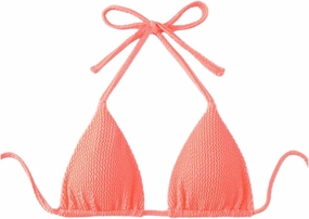 SHENHE Women's Triangle Halter Bikini Top Floral Tie Back Smocked Cute Swimsuit Top