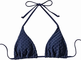 SHENHE Women's Triangle Halter Bikini Top Floral Tie Back Smocked Cute Swimsuit Top