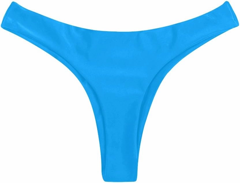 SherryDC Women's Sexy Cheeky Thong Brazilian Cut Low Rise High Leg Bikini Bottom