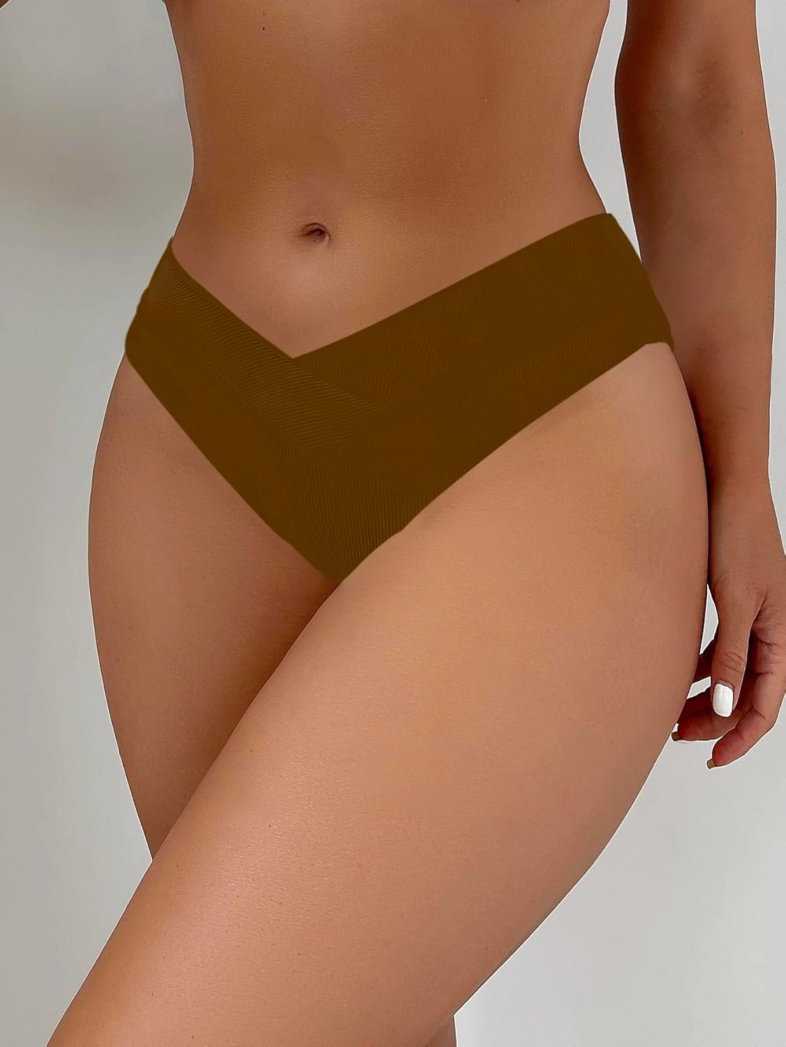 SherryDC Women's V Cut High Waisted Bikini Bottom High Leg Cut Swimsuit Bathing Suit Bottoms