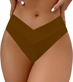 SherryDC Women's V Cut High Waisted Bikini Bottom High Leg Cut Swimsuit Bathing Suit Bottoms