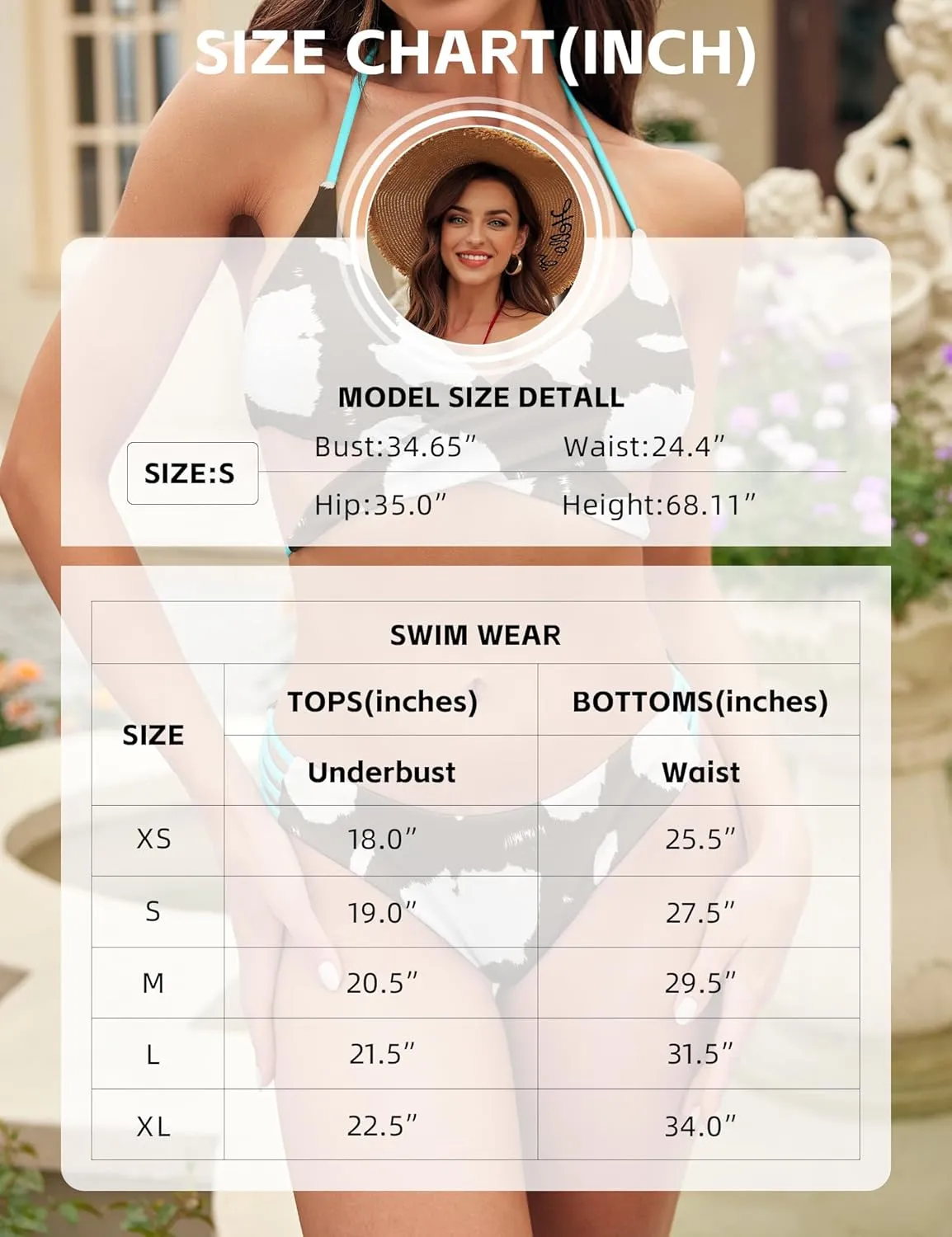 SHESHOW Bikini Sets for Women Cowgirl Style Two Piece Swimsuits Back Lace Up Mid Rise Sexy Bathing Suit Size XS-XL