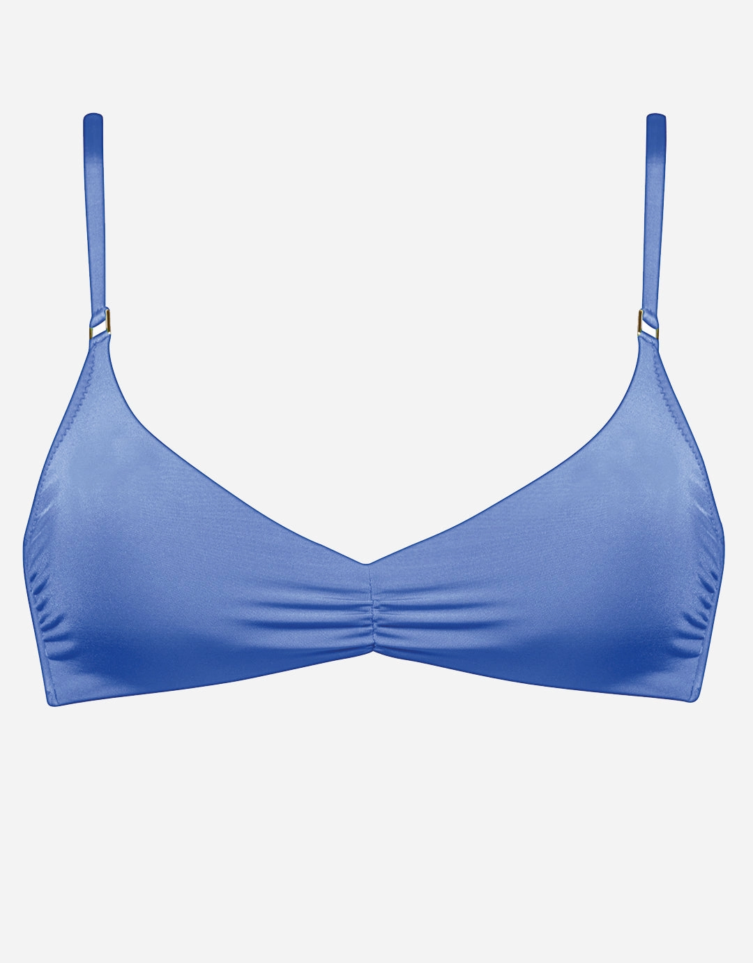 Shimmering Solids Gathered Crop Bikini Top - Spring Water