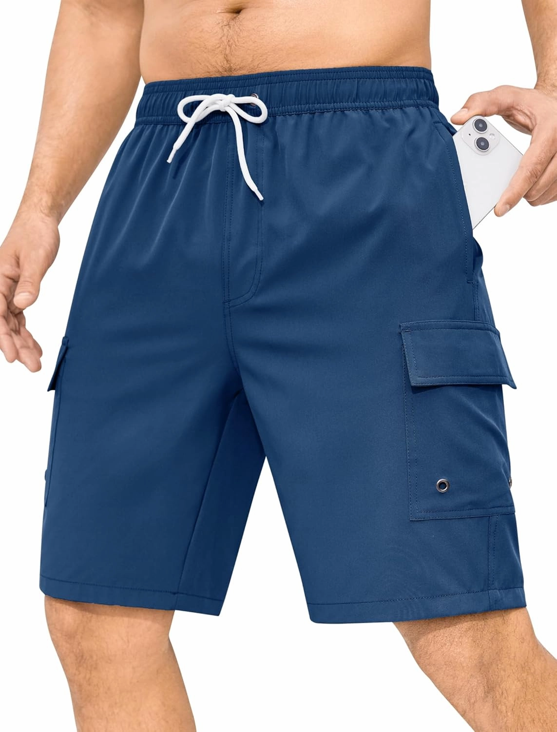 SILKWORLD Men's 9" Swim Trunks Quick Dry Mens Bathing Suit Mesh Lining Board Shorts with Pockets