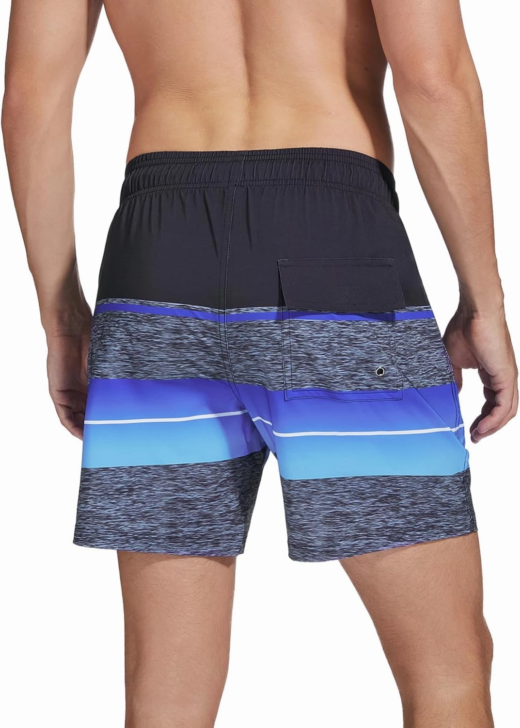 SILKWORLD Mens Swimming Trunks with Compression Liner 2 in 1 Quick-Dry Swim Shorts with Zipper Pockets