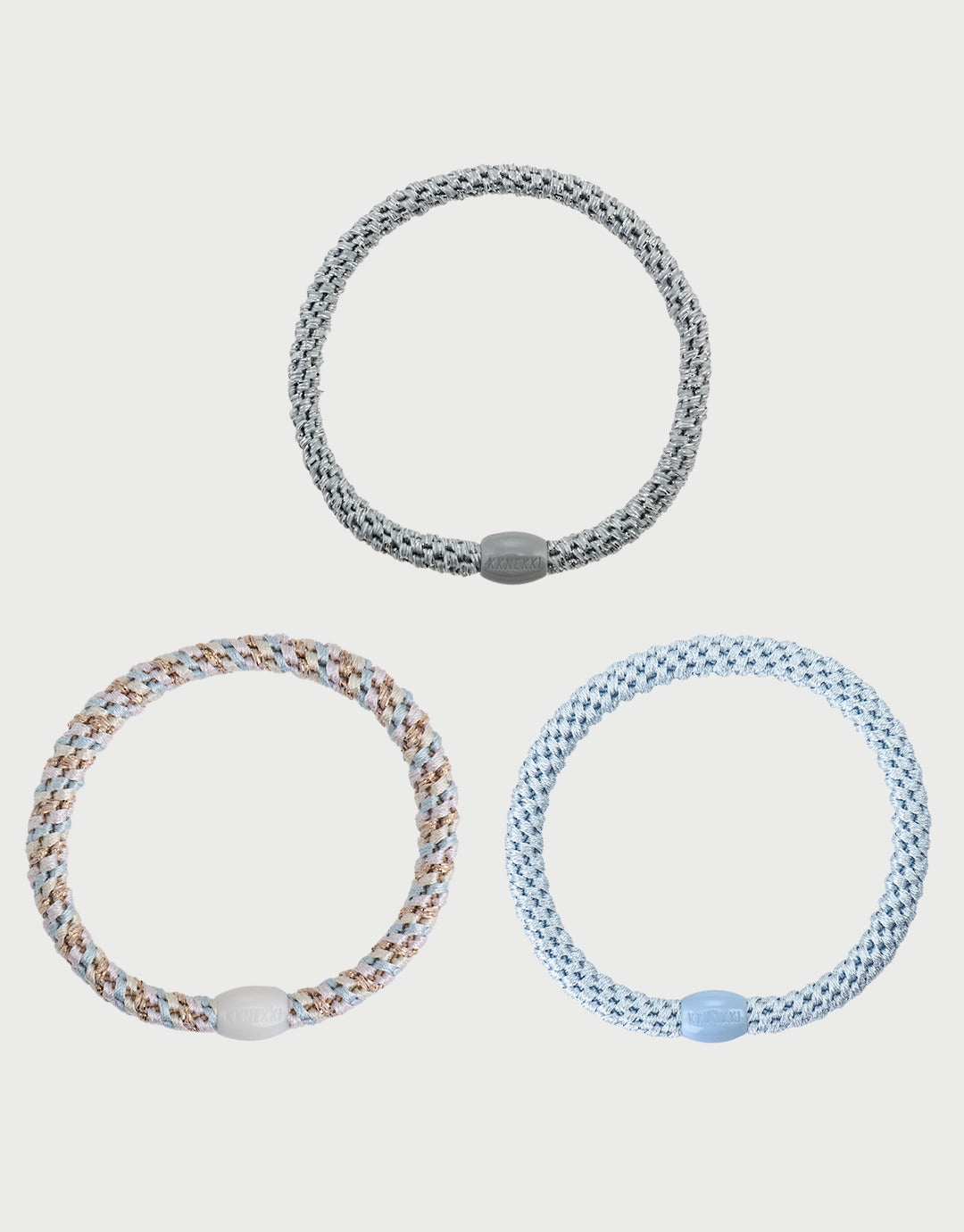 Slim Hair Tie Bundle - Pale Pastel Blues