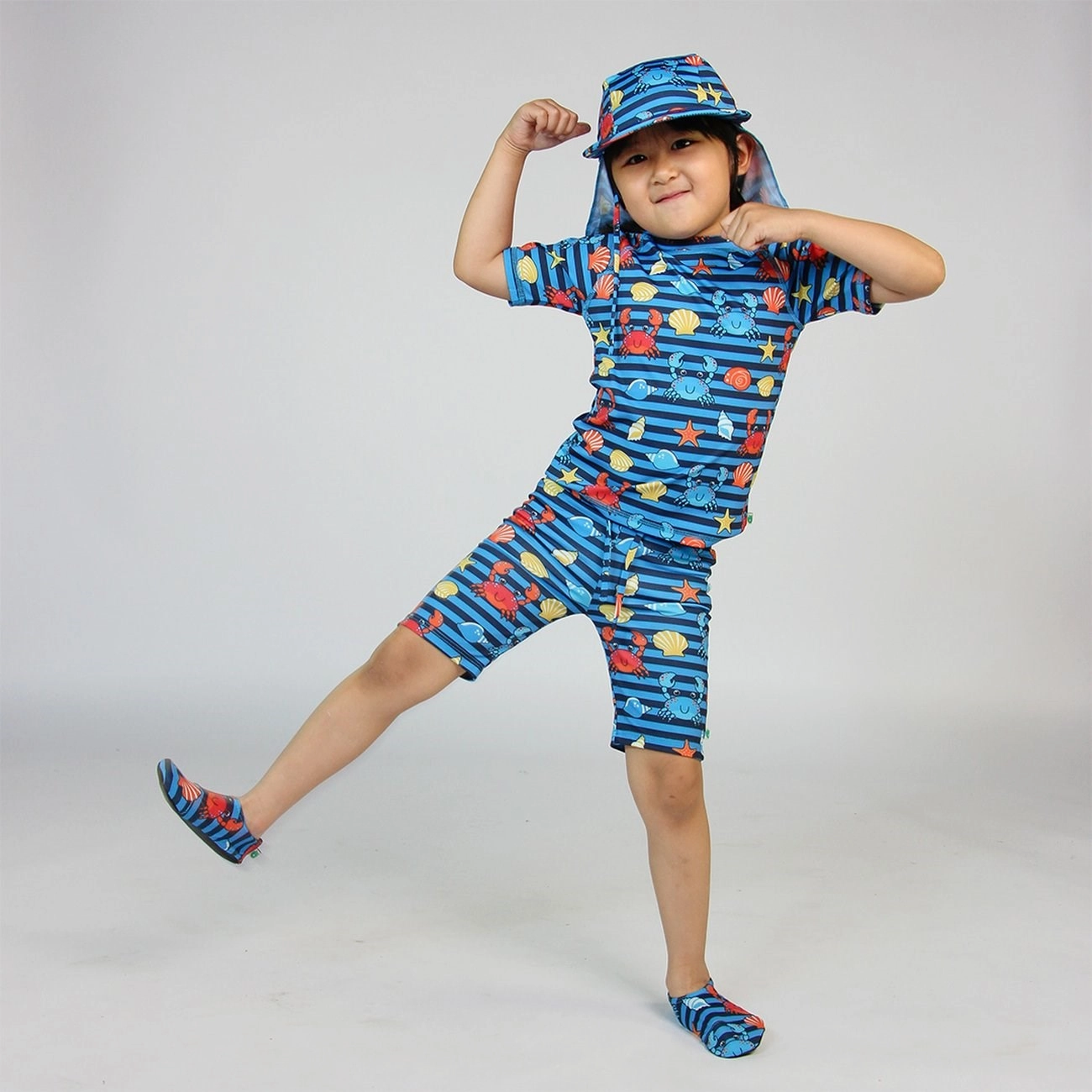 Smfolk Brilliant Blue UV50 Swimpants With Crabs