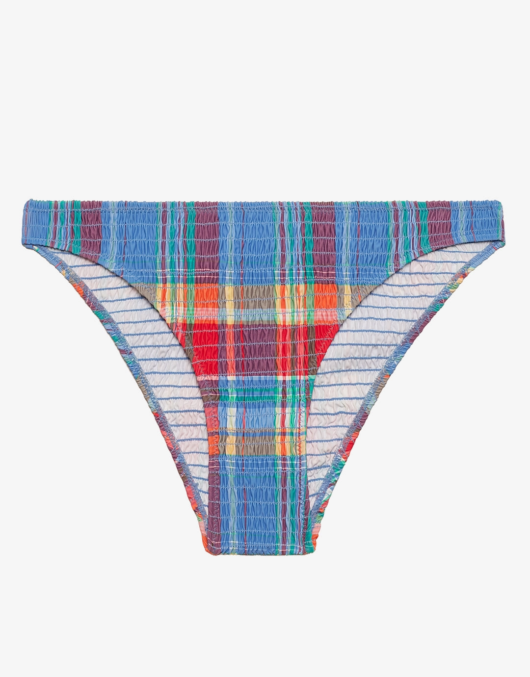 Smocked Madras Devin Hipster Bikini Pant - Multi