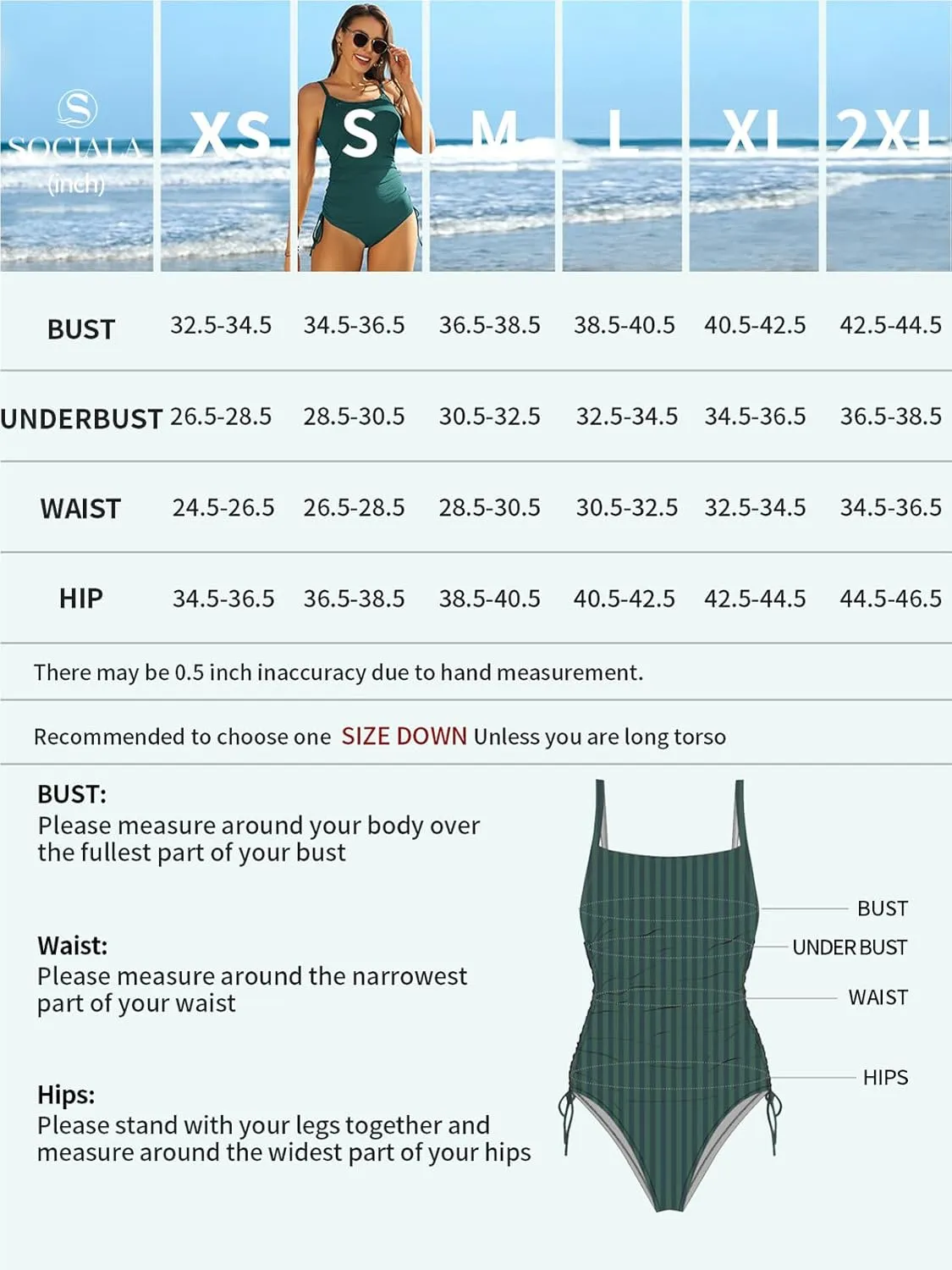 SOCIALA Ribbed One Piece Swimsuit Women Tie Side High Cut Bathing Suits Tummy Control Swim Suit 2025 Ruched Monokinis