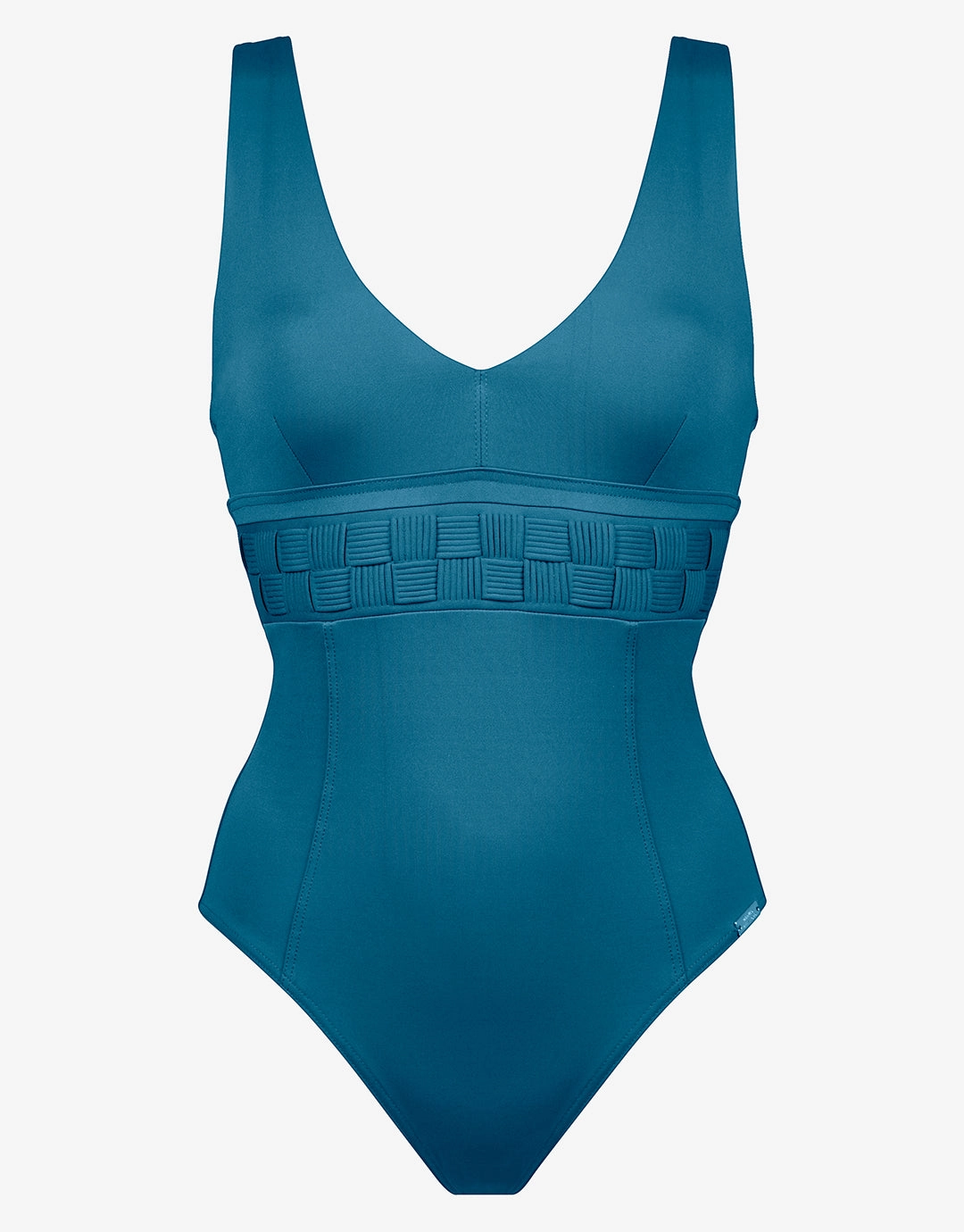 Softline V Neck Swimsuit - Mosaic Blue