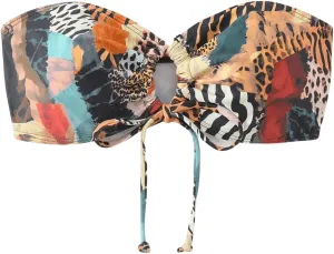 SOLY HUX Women's Boho Bandeau Bikini Top Only Hollow Out String Swim Tops Swimsuit Summer Beachwear