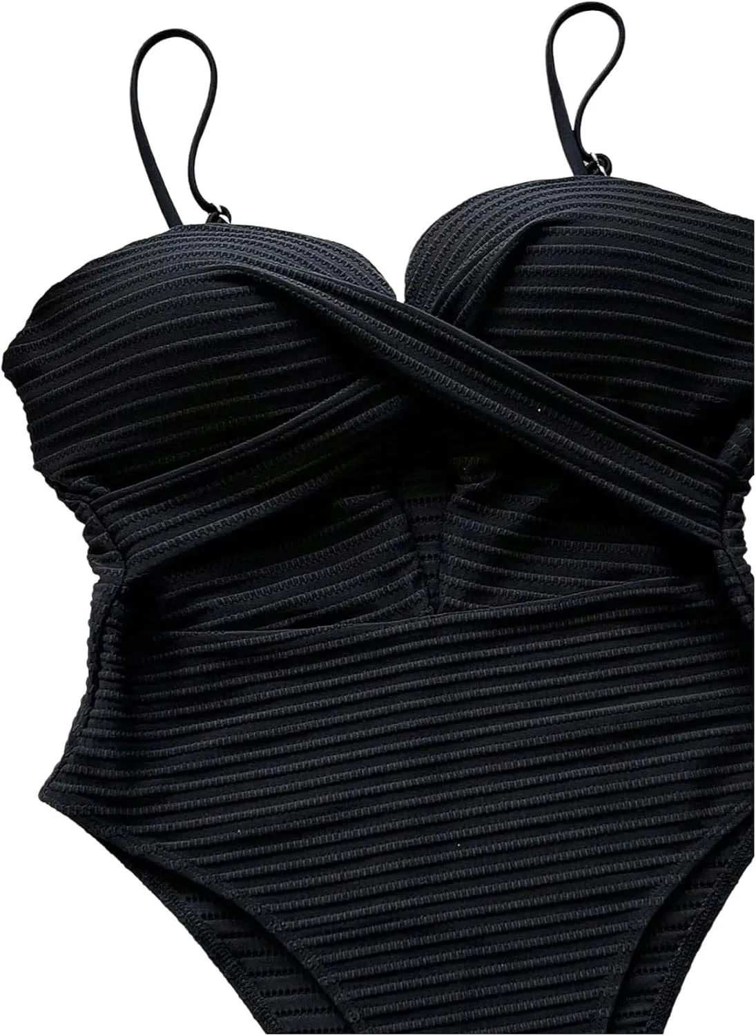 SOLY HUX Women's One Piece Swimsuit Push Up Wrap Front Cutout Bathing Suit Tummy Control Swimwear
