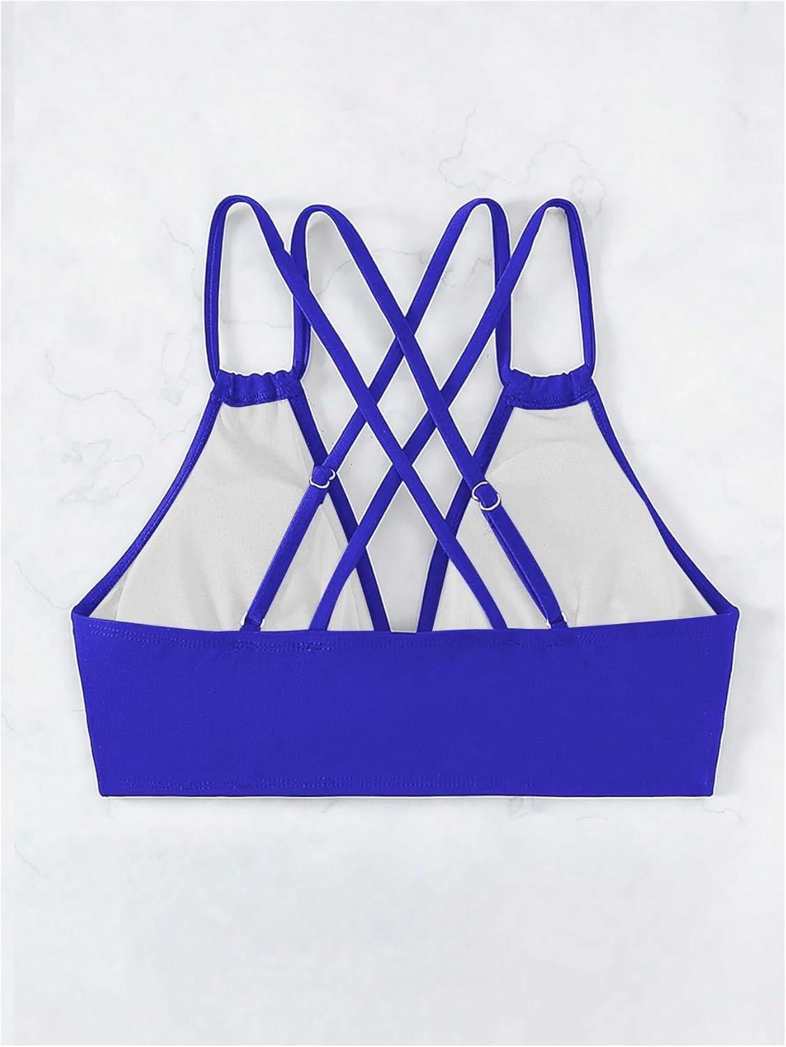 SOLY HUX Women's Bikini Tops V Neck Criss Cross Back Spaghetti Strap Padded Bathing Suit Swim Top Only