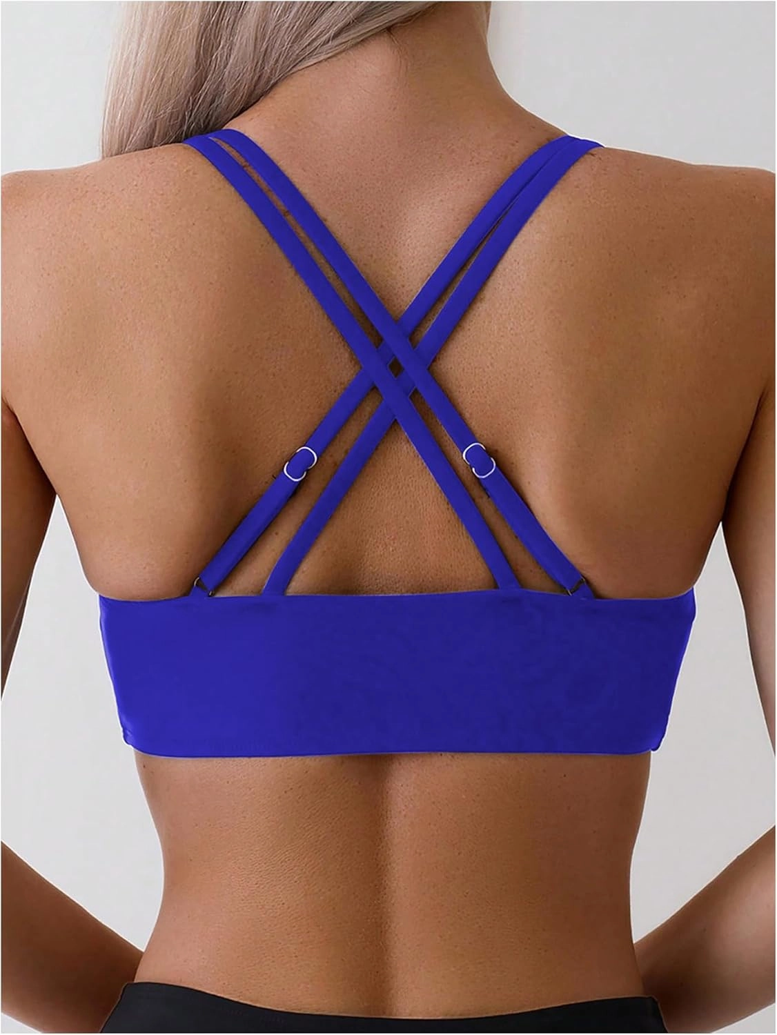 SOLY HUX Women's Bikini Tops V Neck Criss Cross Back Spaghetti Strap Padded Bathing Suit Swim Top Only