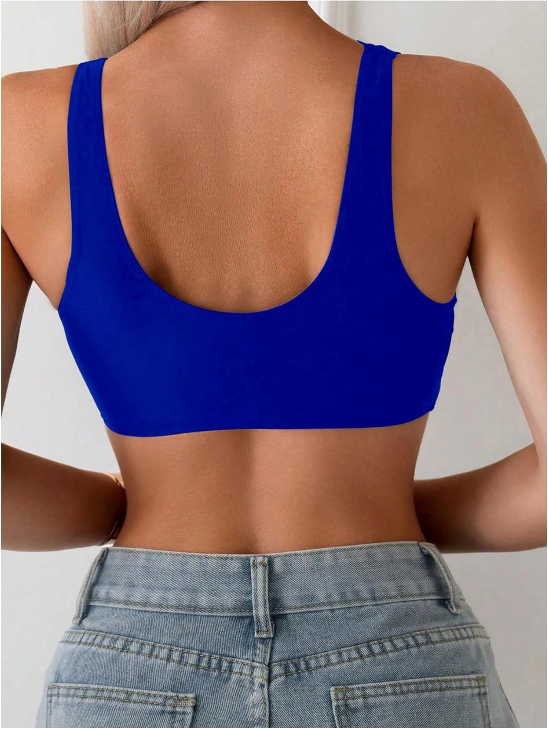 SOLY HUX Women's Deep V Neck Bikini Top Push Up Padded Swimsuit Top Bathing Suits