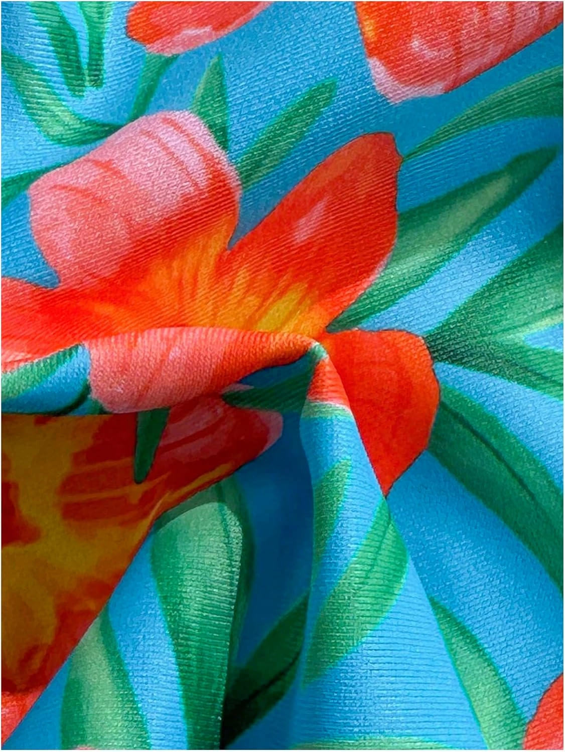 SOLY HUX Women's Floral Print Triangle Bikini Tops Hawaiian Halter Tie Back Bathing Suit Tops Summer Swimsuit Top Only
