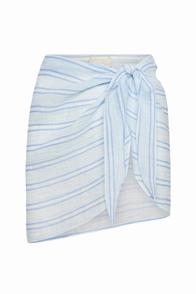 South Beach Sarong - Ice Stripe Crinkle Linen