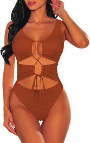 Sovoyontee Women's Sexy One Piece Swimsuits Cheeky Bikini Bathing Suit