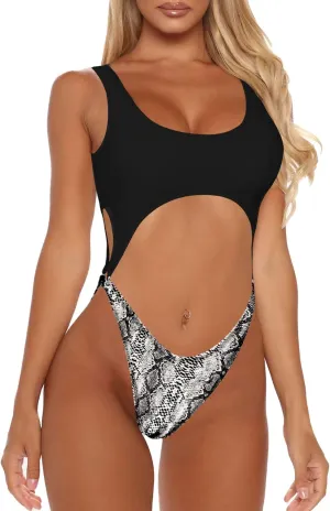 Sovoyontee Women's Sexy One Piece Swimsuits Cheeky Thong Bikini Bathing Suit