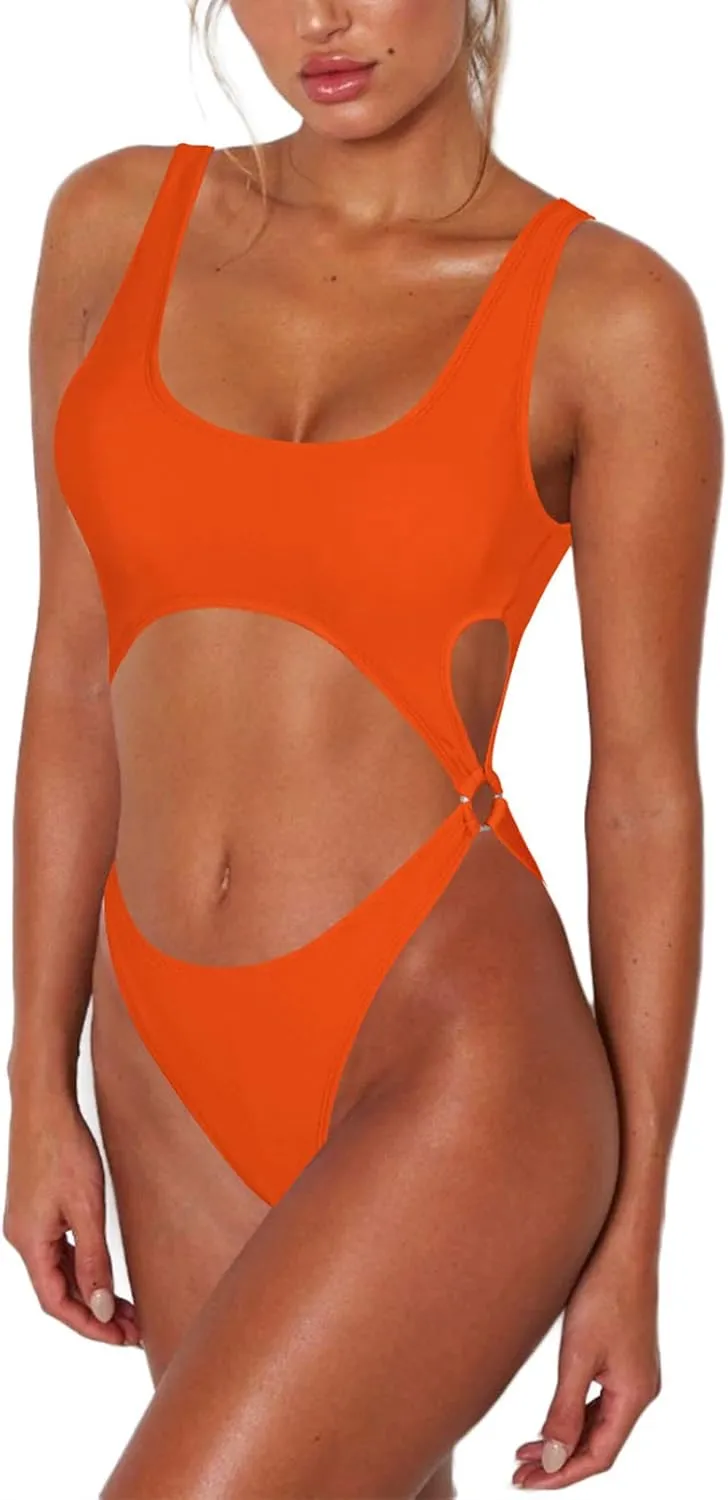 Sovoyontee Women's Sexy One Piece Swimsuits Cheeky Thong Bikini Bathing Suit