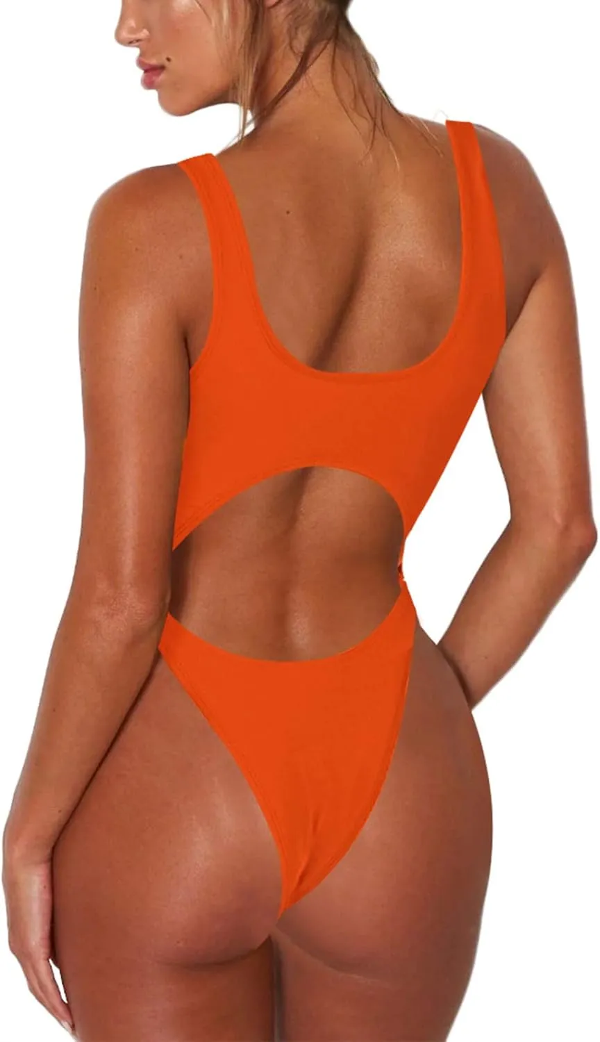 Sovoyontee Women's Sexy One Piece Swimsuits Cheeky Thong Bikini Bathing Suit