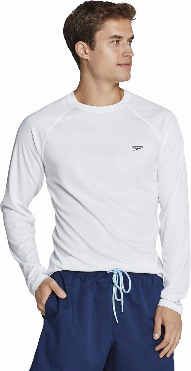 Speedo Men's Uv Swim Shirt Easy Long Sleeve Regular Fit