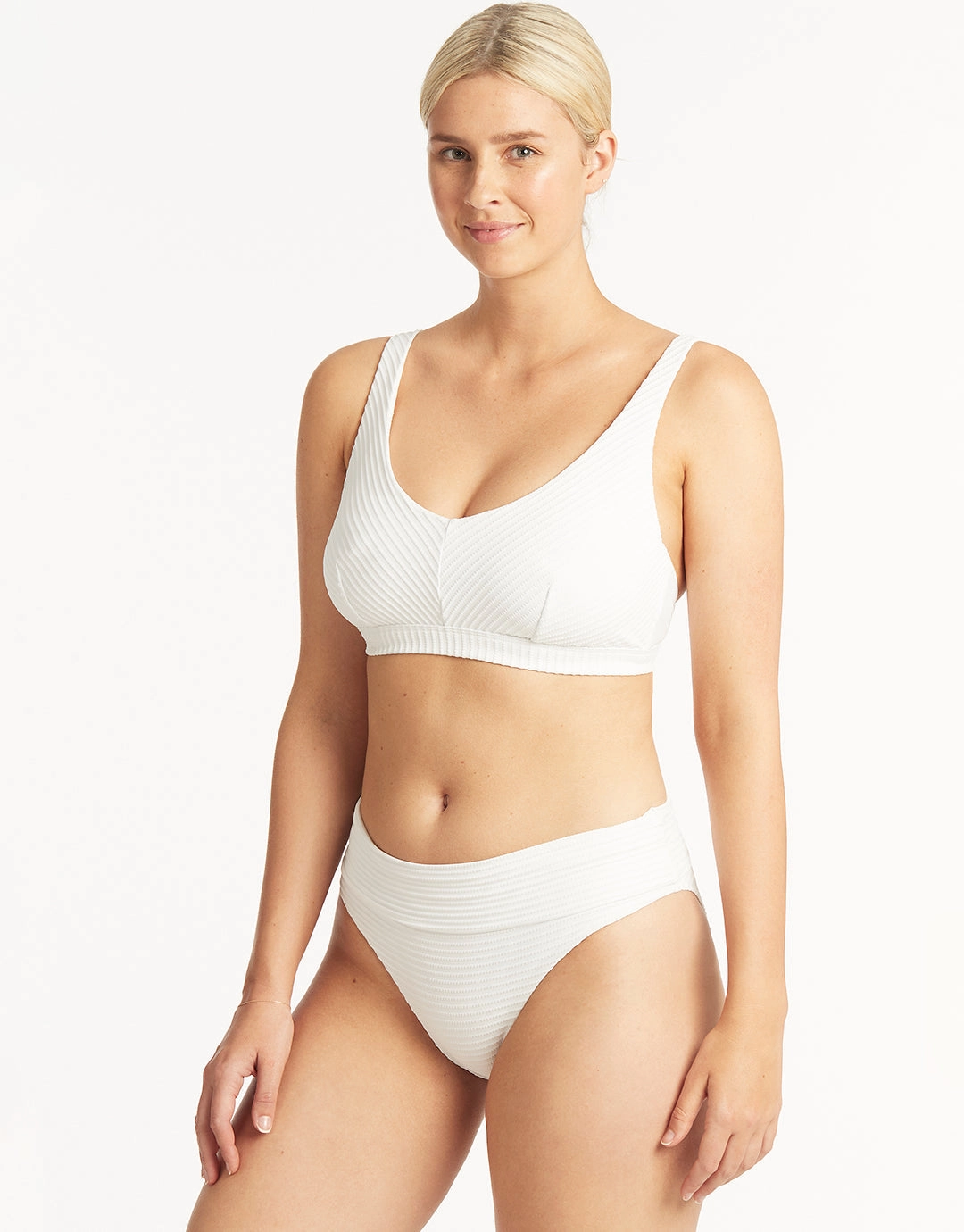 Spinnaker Roll Band Bikini Pant - White