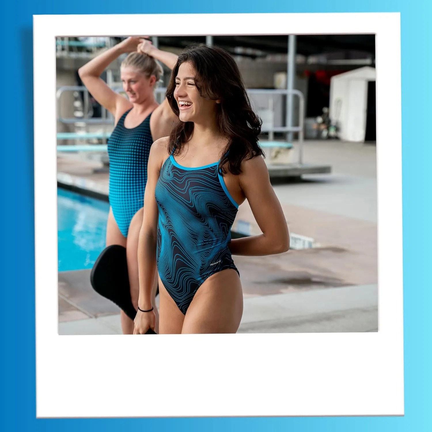 Sporti Thin Strap Athletic One Piece Swimsuit for Women - Solid Bathing Swimsuits for Competiton - Multi Color Selection
