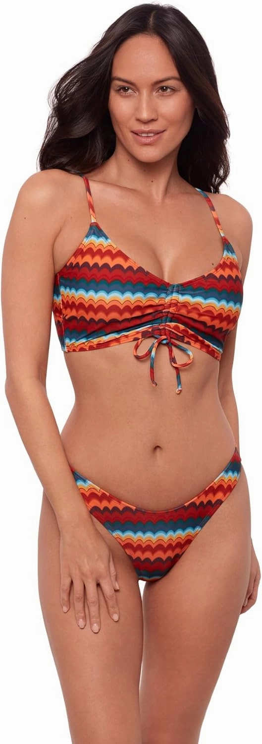Sports Illustrated Women's Shirred Tie Midkini Top