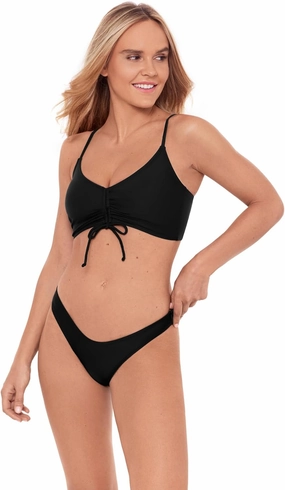 Sports Illustrated Women's Shirred Tie Midkini Top