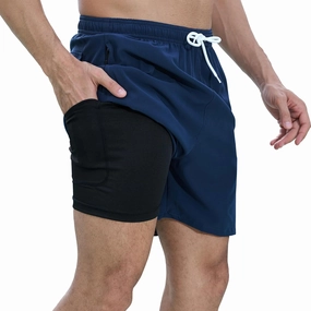 Srnede Mens Swim Trunks Swim Shorts Board Shorts Quick Dry Beach Shorts Swimwear Bathing Suits with Compression Line