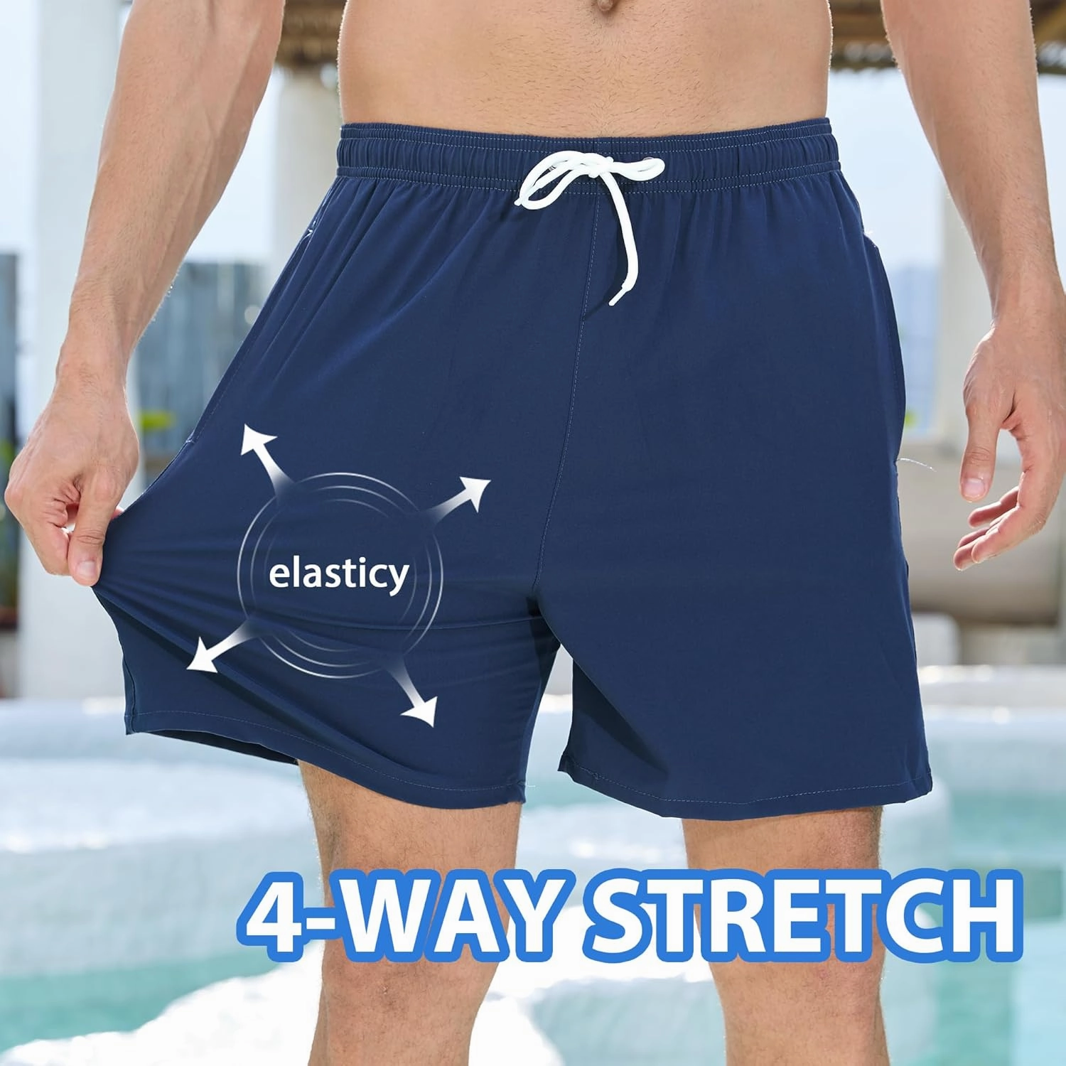 Srnede Mens Swim Trunks Swim Shorts Board Shorts Quick Dry Beach Shorts Swimwear Bathing Suits with Compression Line