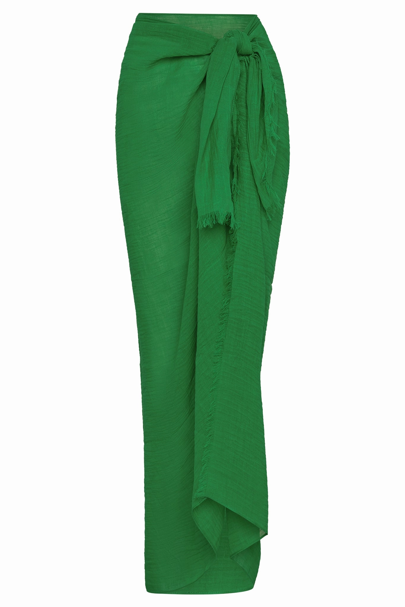 St. Tropez Sarong - Palm Green Crinkle Linen