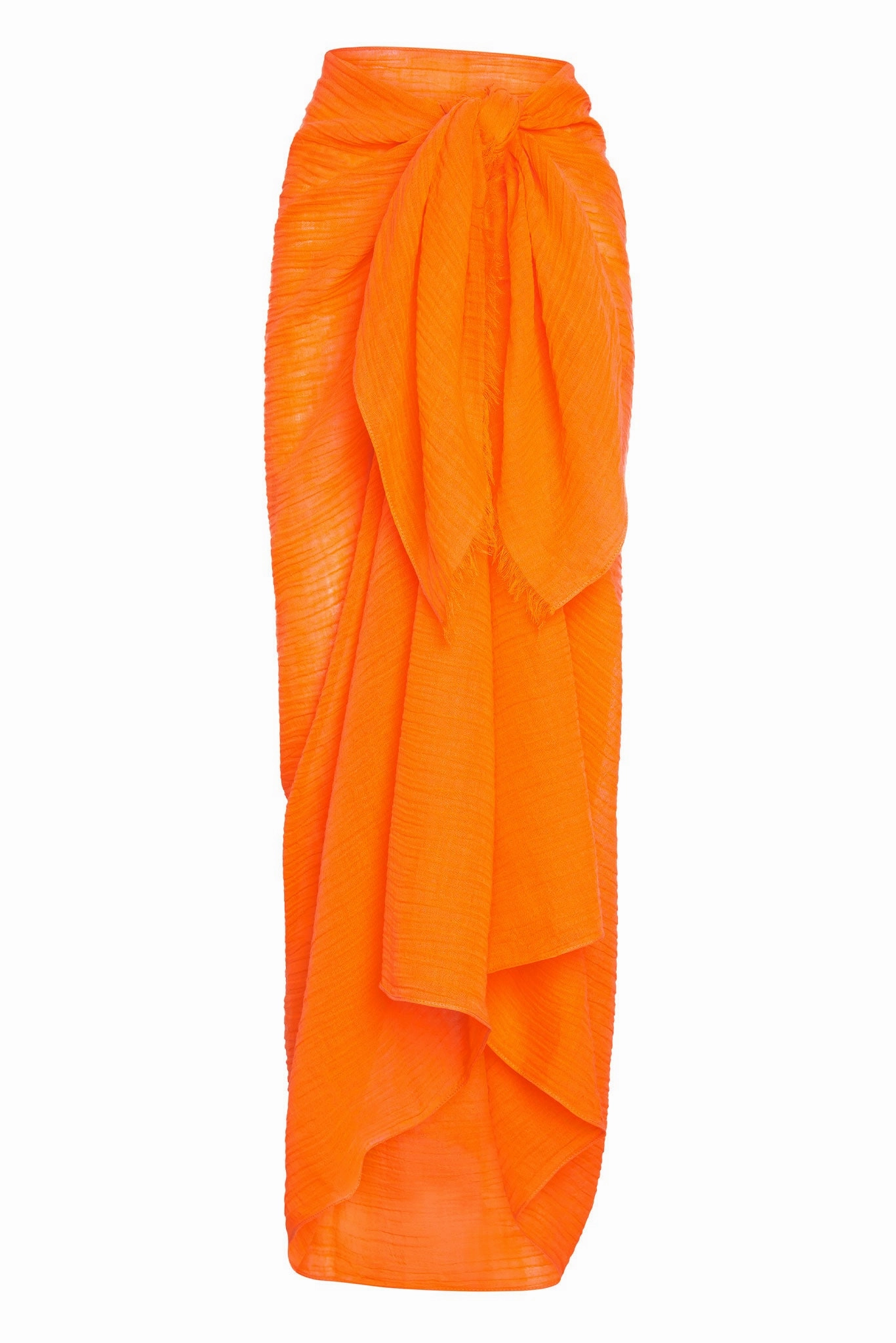 St. Tropez Sarong - Tangerine Crinkle Linen