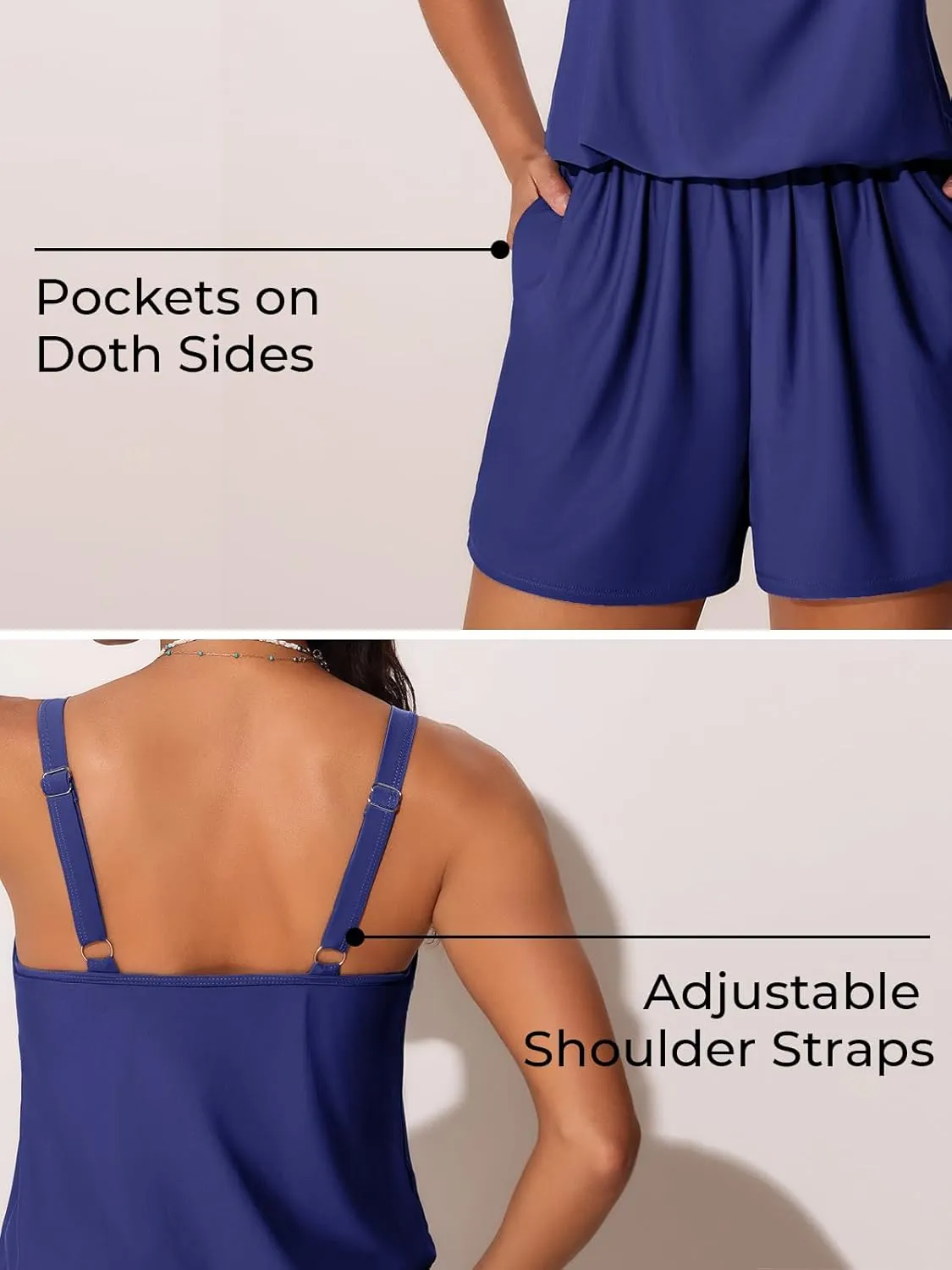 Summer Mae Swim Romper Women's One Piece Swimsuits with Pockets 2025 Blouson Modest Bathing Suits