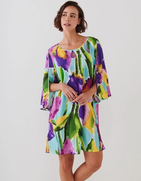Summer Aquarelle Tunic - Aqua Iris