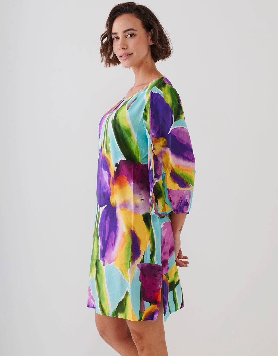 Summer Aquarelle Tunic - Aqua Iris