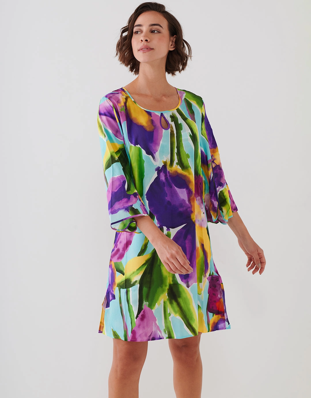 Summer Aquarelle Tunic - Aqua Iris