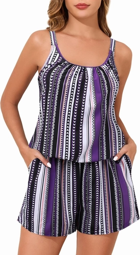 Summer Mae Swim Romper Women's One Piece Swimsuits with Pockets 2025 Blouson Modest Bathing Suits
