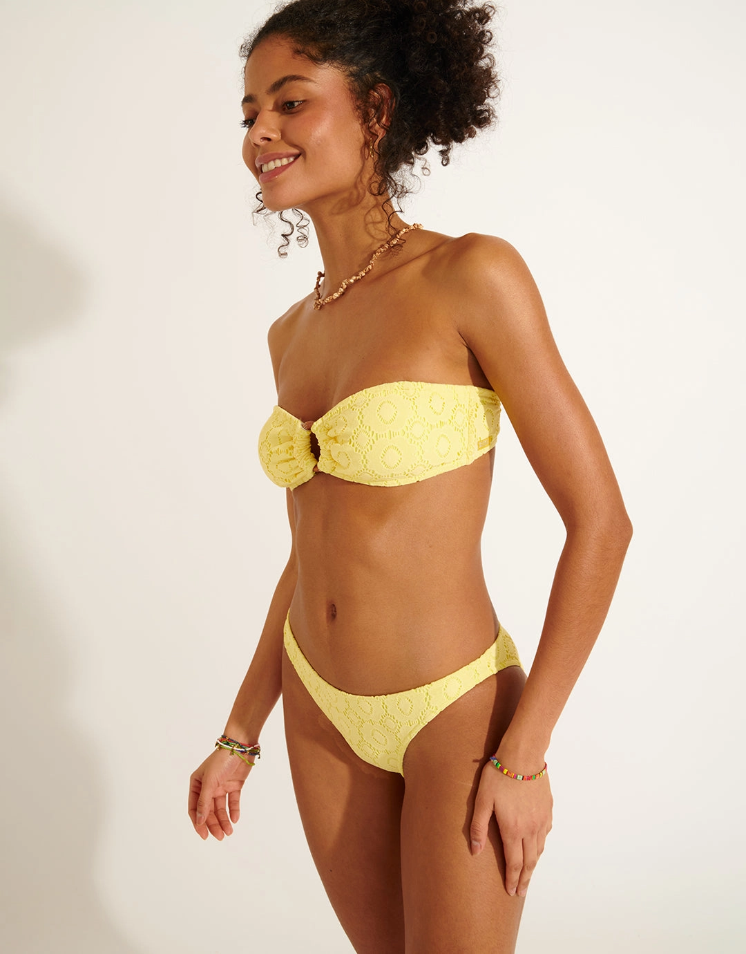 Sun Lace Aleria Bikini Pant - Yellow