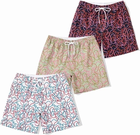 SUNDAY ROSE 3 Pack Mens Swim Trunks with Mesh Lining Quick Dry Swim Shorts Bathing Suit for Men