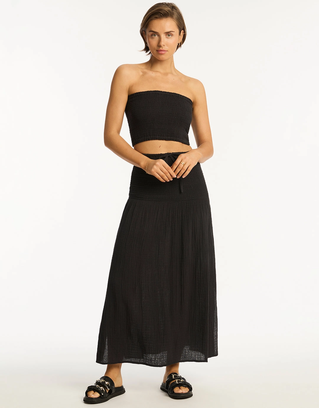 Sunset Beach Bandeau Top - Black