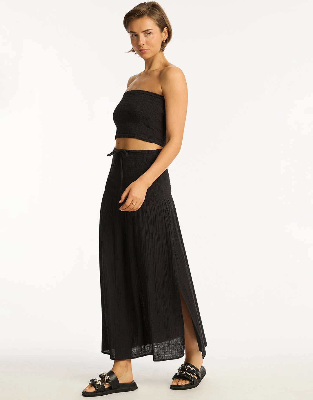 Sunset Beach Bandeau Top - Black