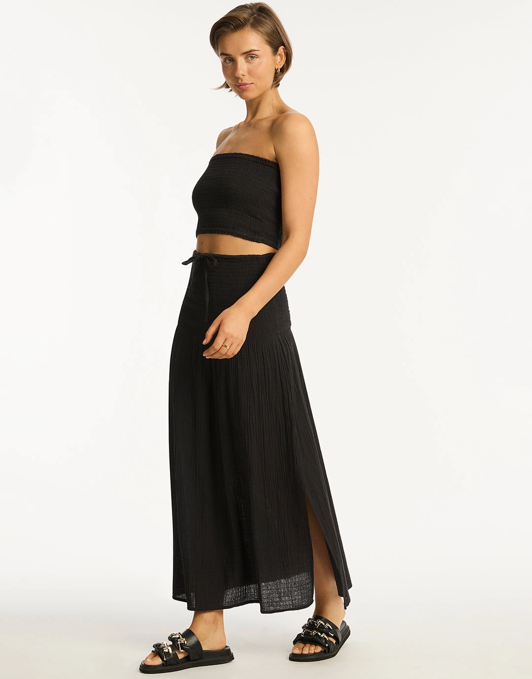Sunset Beach Bandeau Top - Black