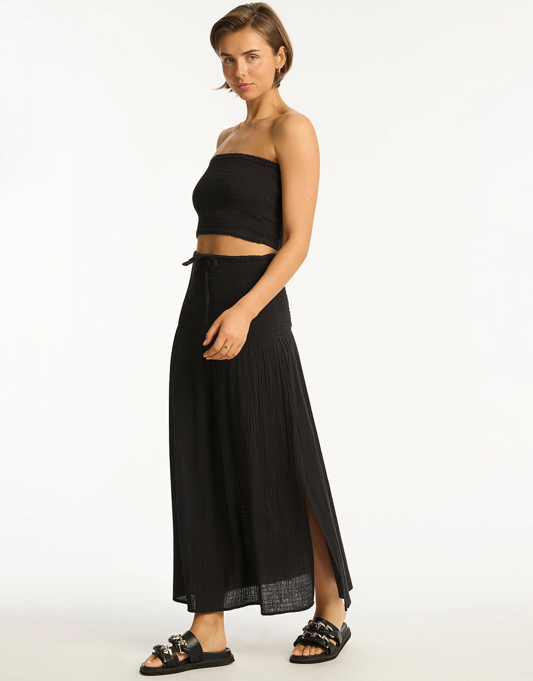 Sunset Beach Bandeau Top - Black