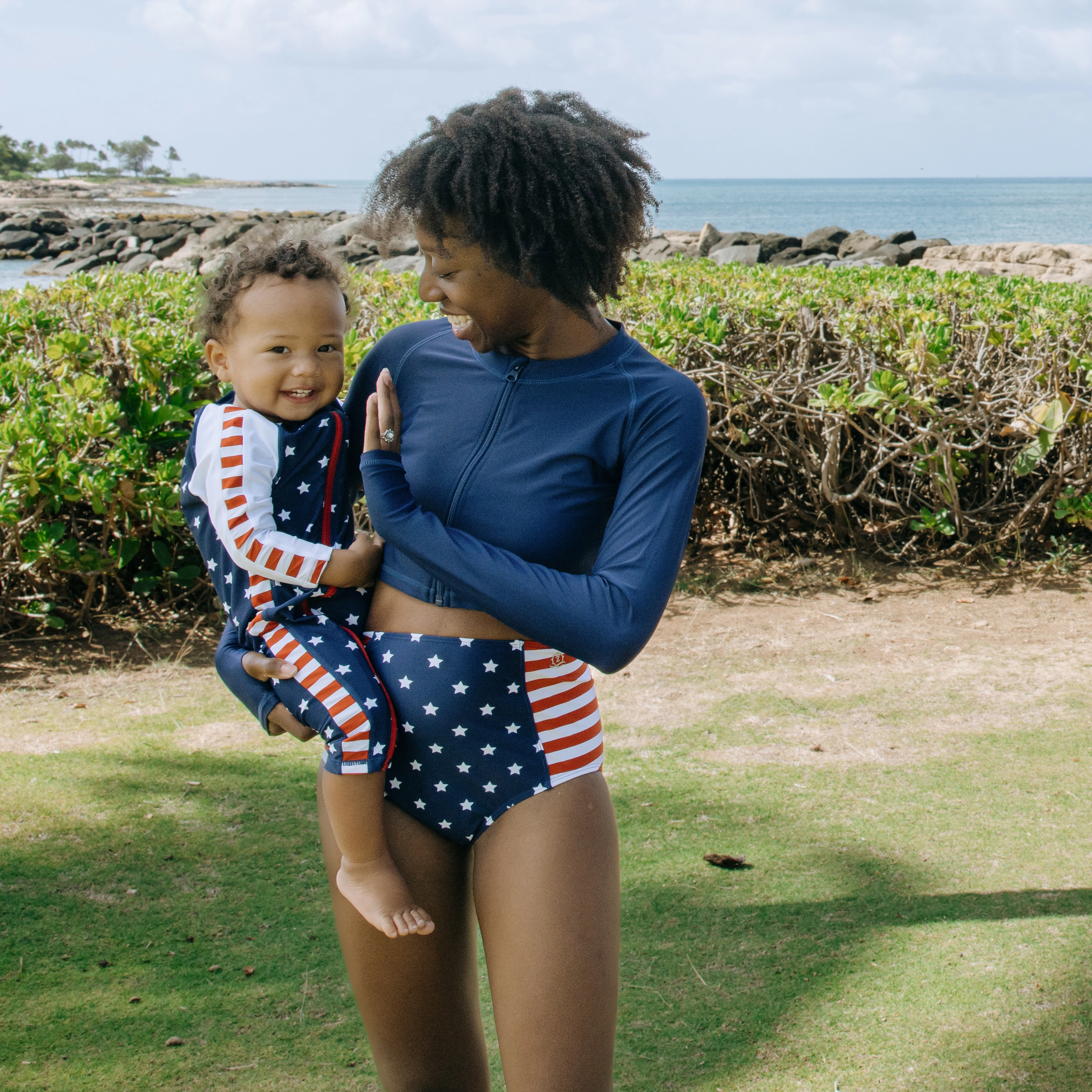 Sunsuit - Long Sleeve Romper Swimsuit | "Americana"
